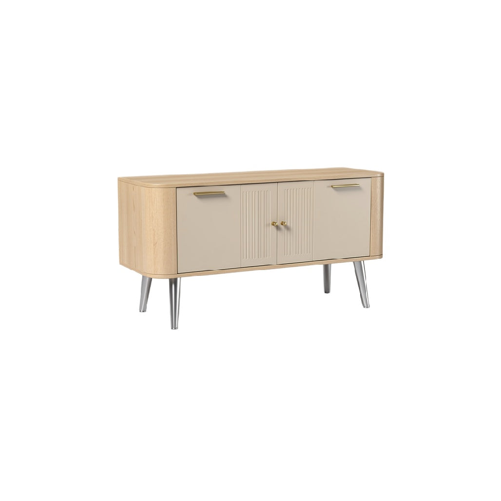 Modern Minimalist Wooden Storage Cabinet with Metallic Legs