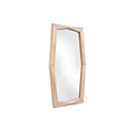 Modern Geometric Wall Mirror with Wooden Frame